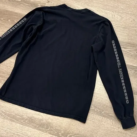 Hell Babes Graphic Long Sleeve Eagle Chain Print Top Black Medium89 - Picture 10 of 15